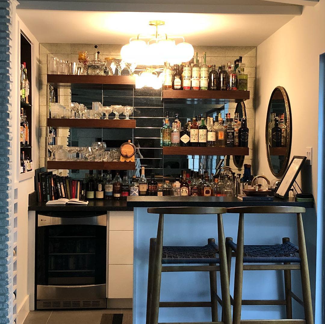 fully stocked home bar
